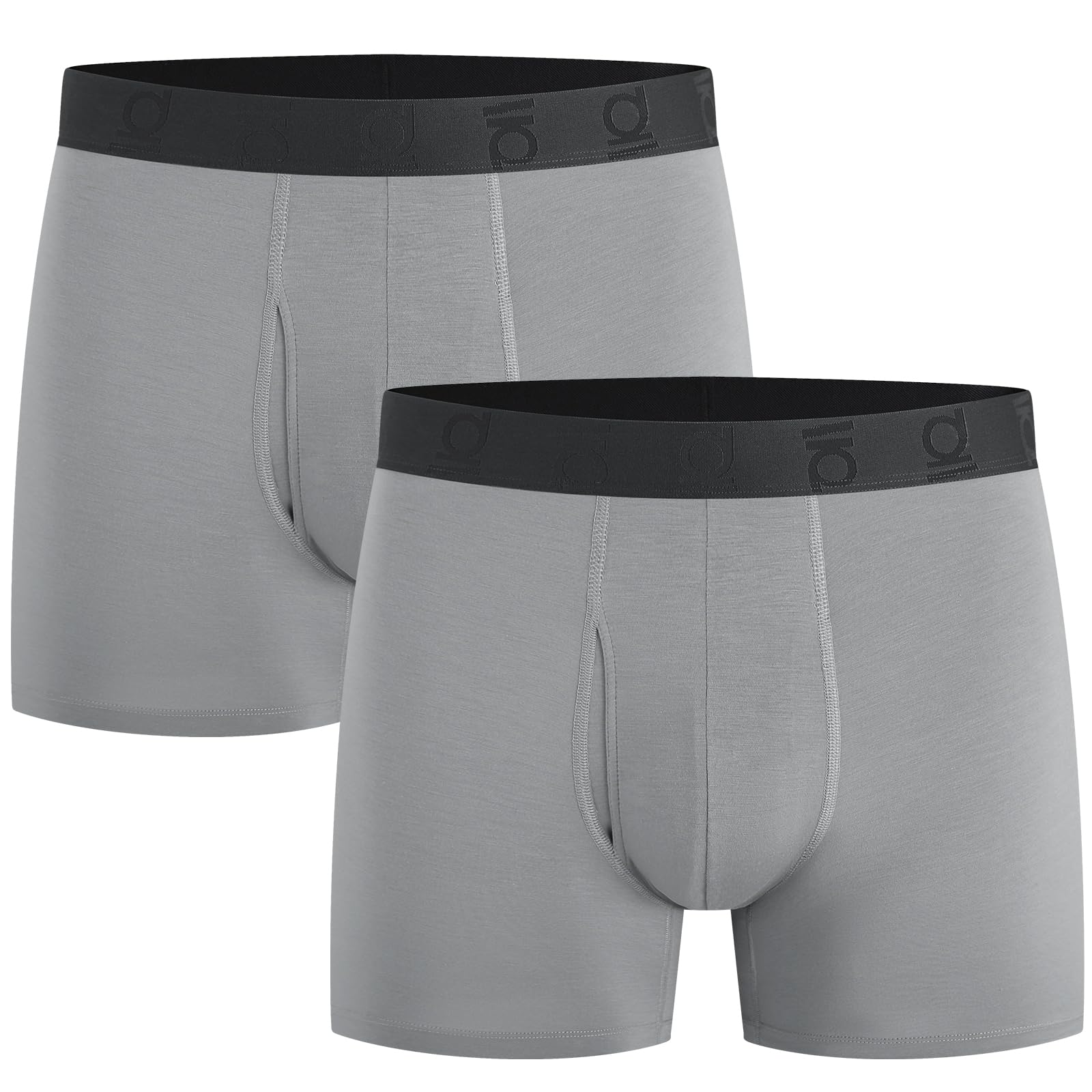 Men's Cotton Stretch Boxer Briefs, Soft Breathable No-Tag Underwear, Comfort Fit Anti-Ride Up, 2 Pack