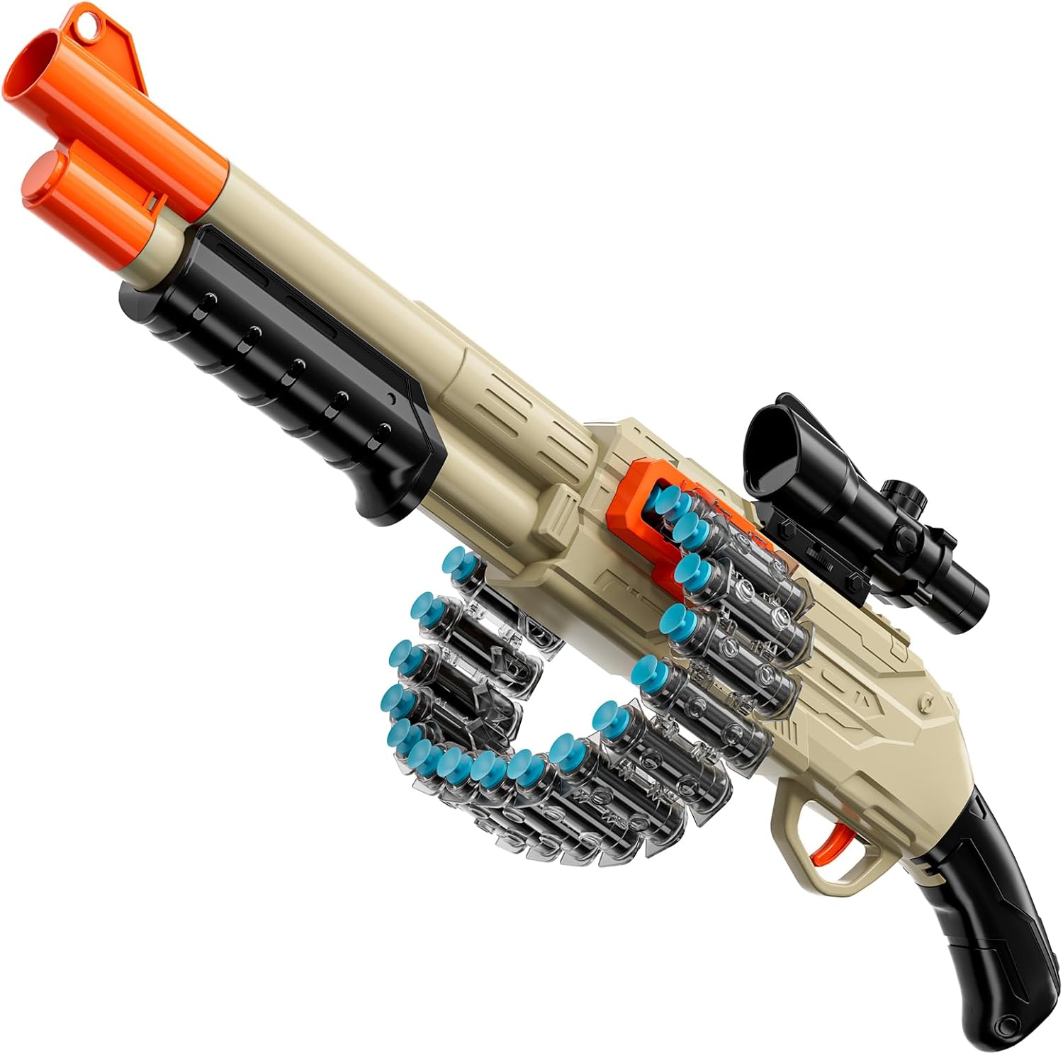 Foam Blaster Toy Gun, Manual Toy Shotgun with 24Dart Clips and 40 Foam