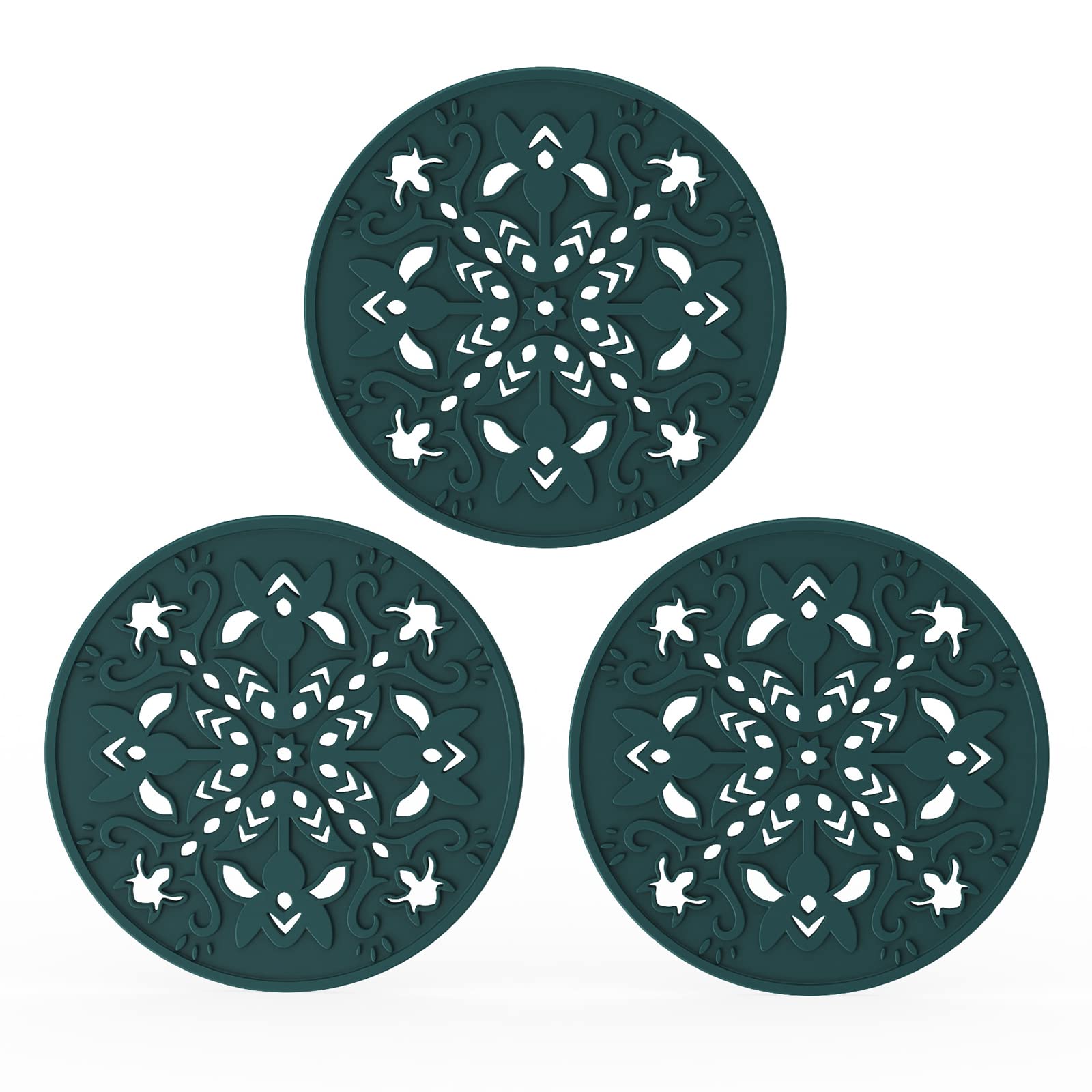 carotoe 3 Pcs Silicone Flower Pads Placemats Multifunction Kitchen Tool for Bowl Mats Mats Placemat Silicone Trivet for Hot Pots and Pans