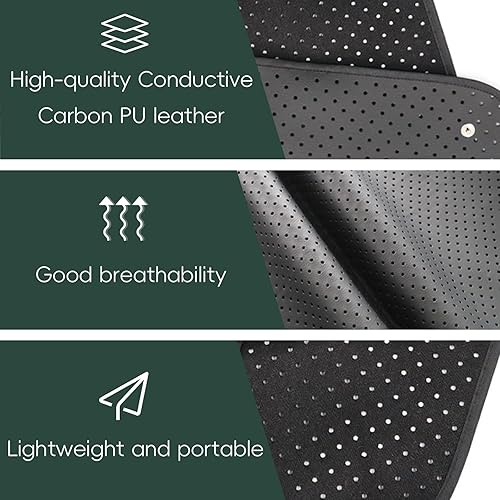Miniatura 4 de Alfombrilla de conexión a tierra transpirable con agujeros de aire de 15.7 x 19.6 pulgadas, alfombrilla de tierra para cama, ligera, fácil de
