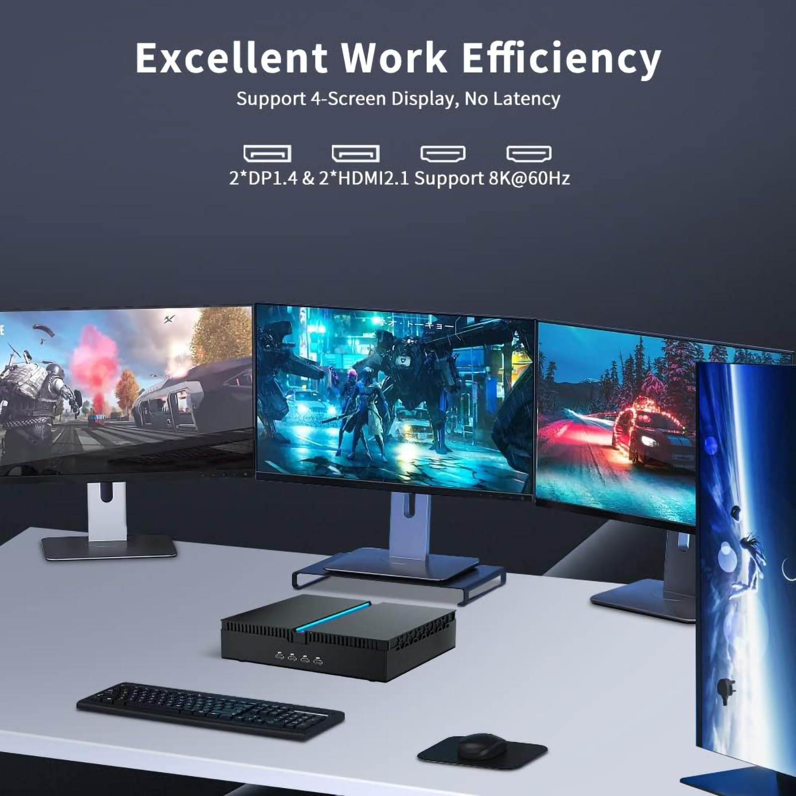軽量コンパクト♪ デスクトップPC Amazon | ThdeukotyミニゲーミングPC Core i9-14900F（最大5.8GHz