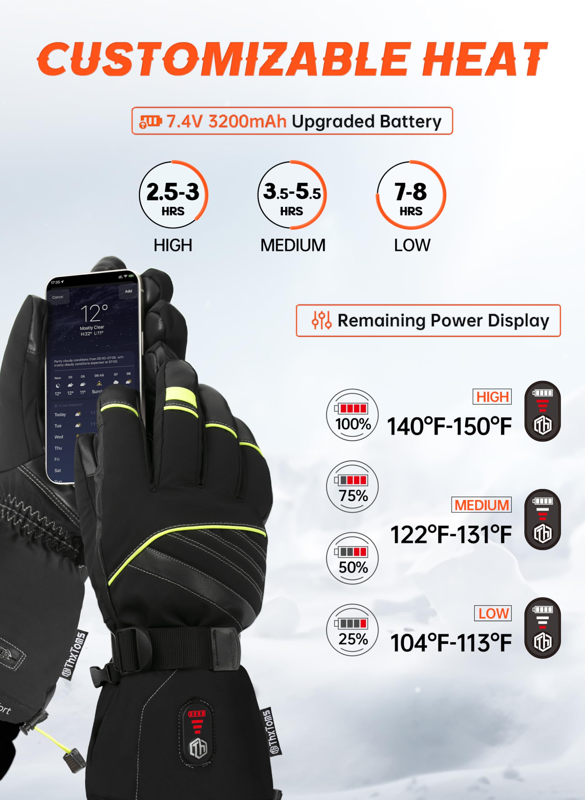 【数量限定】ThxToms 電熱手袋 ヒーター あったか手袋 充電式バッテリー加 Amazon.co.jp: ThxToms 電熱グローブ ヒーター手袋 防寒手袋