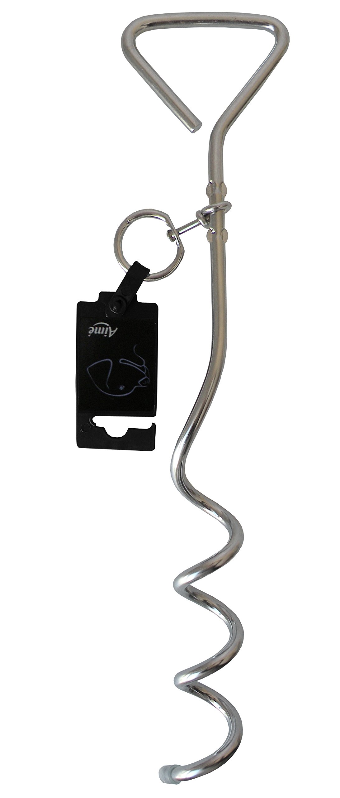 YAGO Attache Chien, Piquet d'Attache pour Chien Chrome en Métal, Solide et Facile d'utilisation