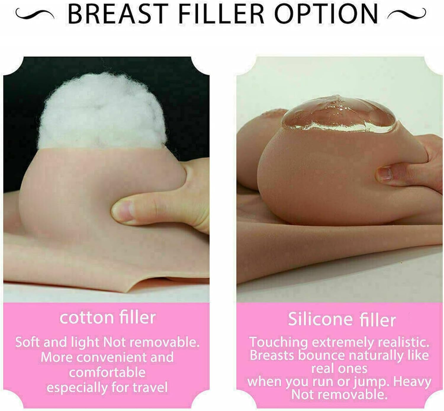 Male to Female Crossdressing Bodysuit Realistic Fake Boobs Silicone Pants Transgender Cosplay Jumpsuit