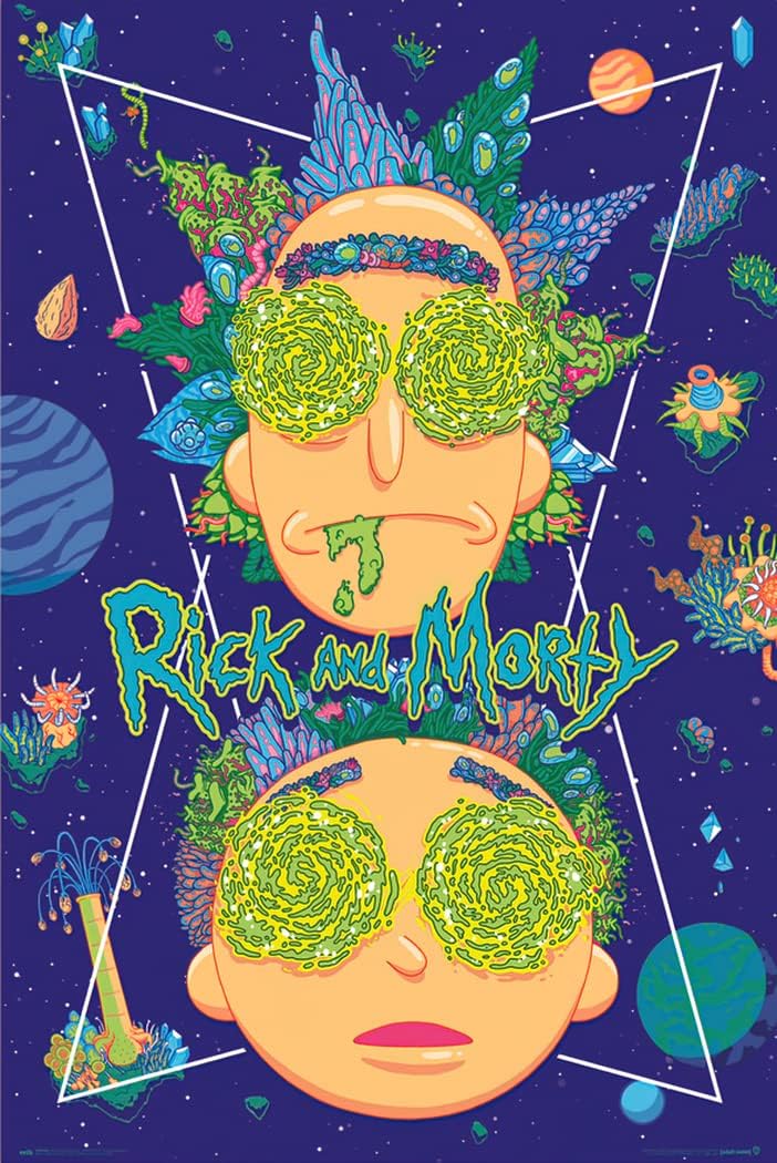 Rick & Morty - TV Show Poster (High In The Sky) (Size: 24" x 36") (Laminated Poster & Strips)