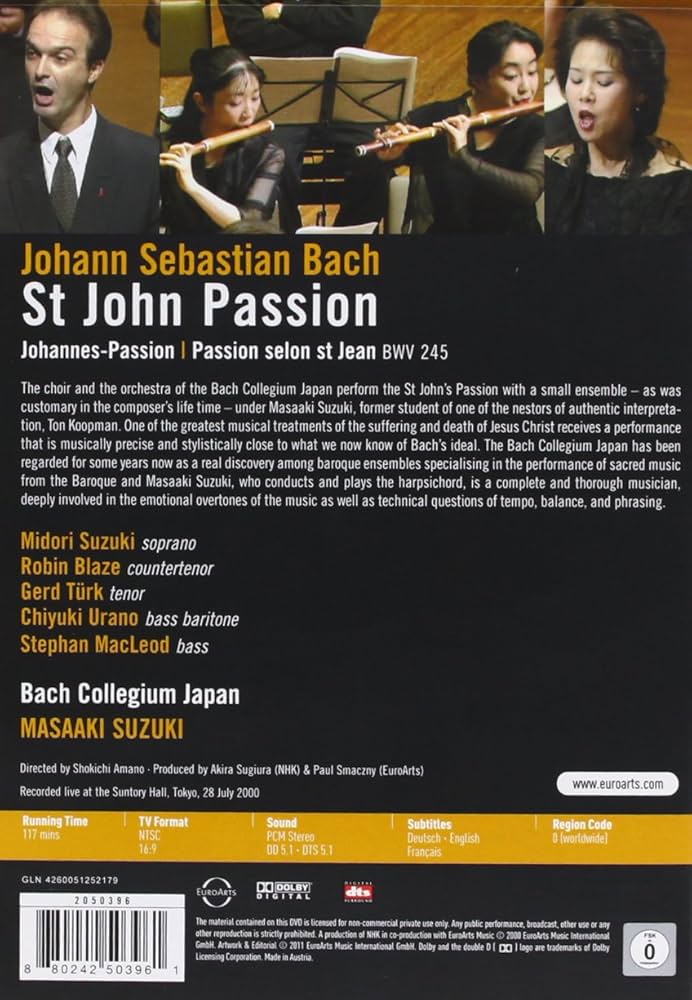 Amazon.co.jp: St John Passion [DVD] : Gerd Tuerck, Chiyuki