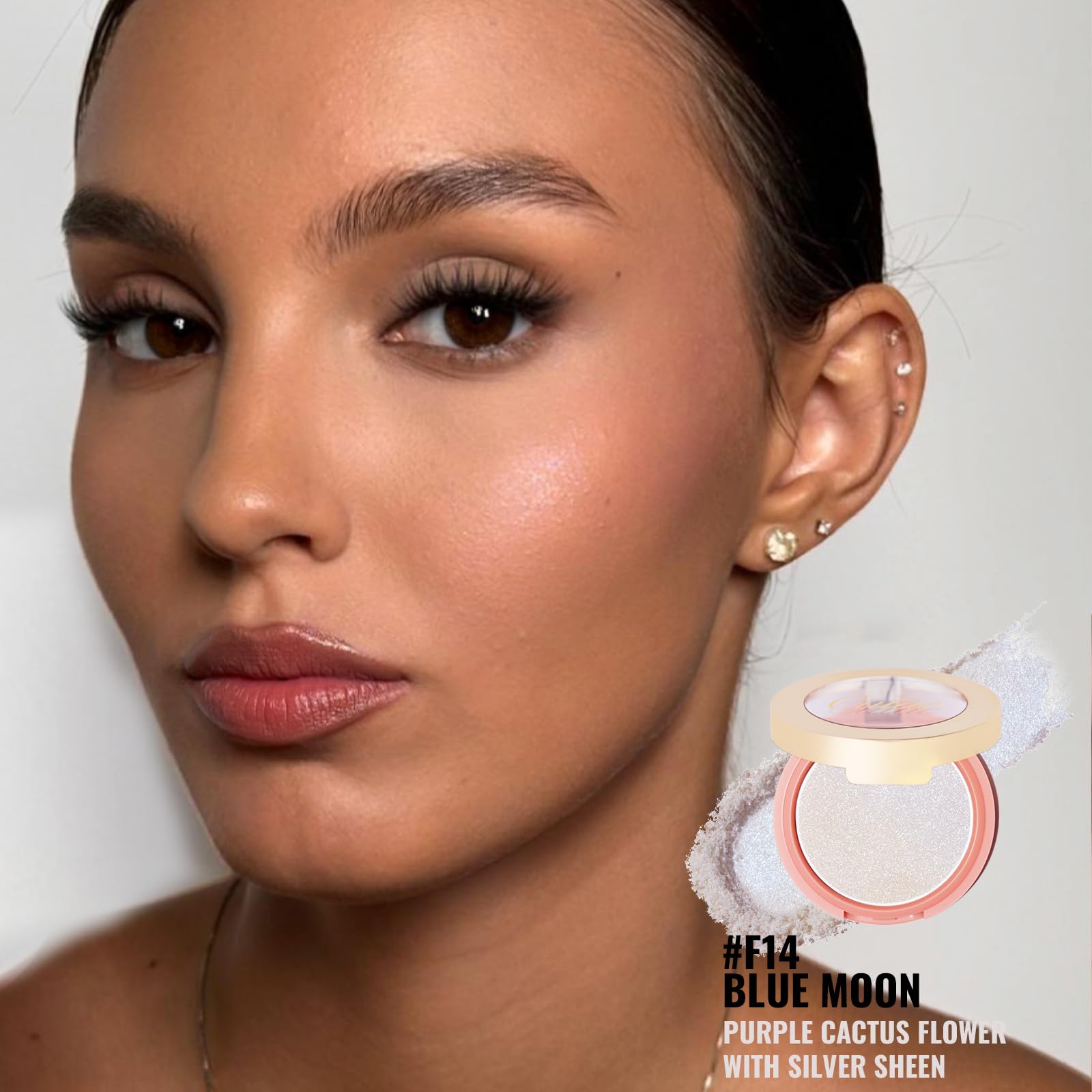Oulac White Luminisers Blusher for Cheeks Make up Hydrating & Moisturizing Face Blush Glowy - Image 3