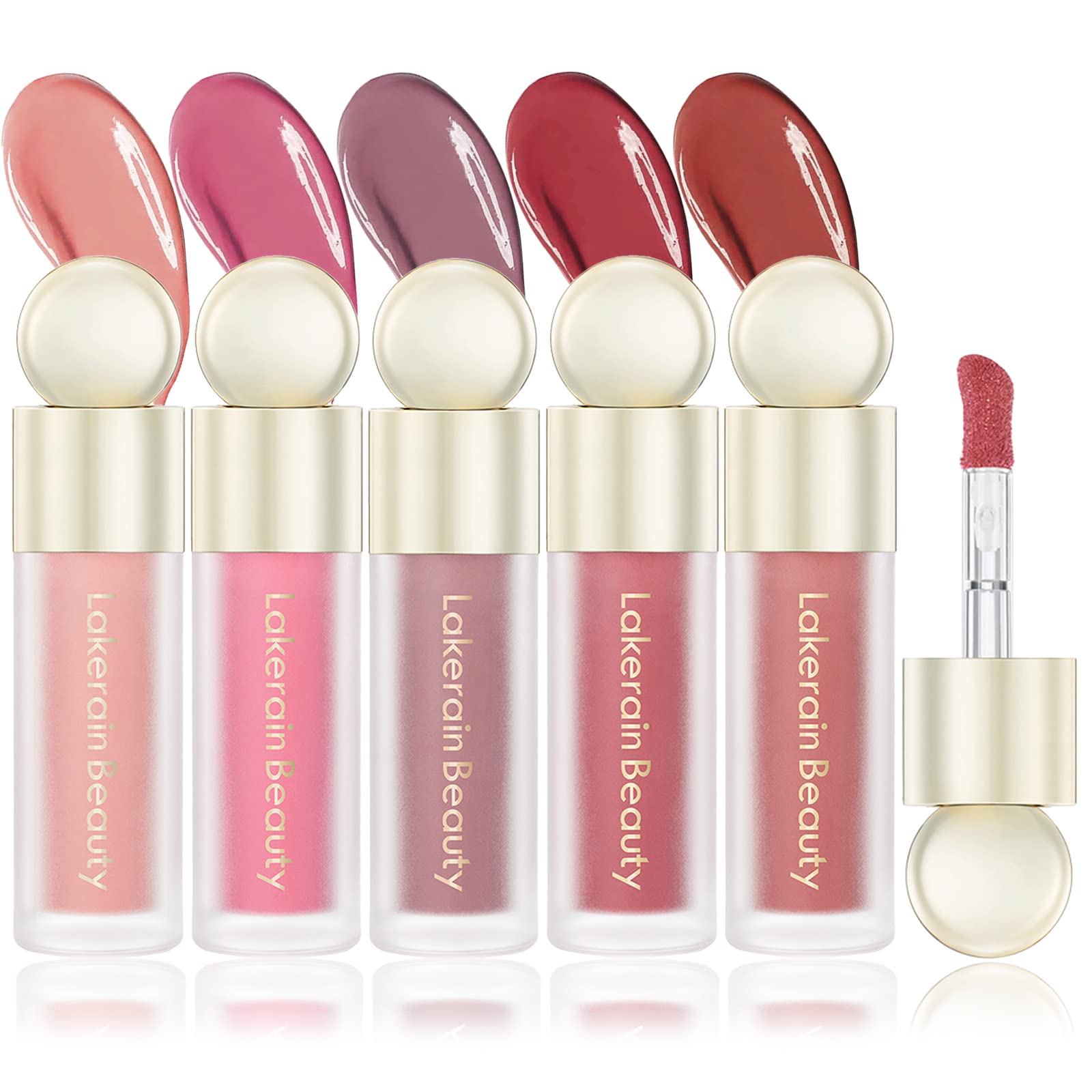 Colorete Liquido 5pcs Rubor Líquido Blush Colorete En Barra Ligero y Transpirable Liquid Blush De Larga Duración Colorete En Crema a Prueba De Manchas De Aspecto Natural Maquillaje Colorete Tinte Piel