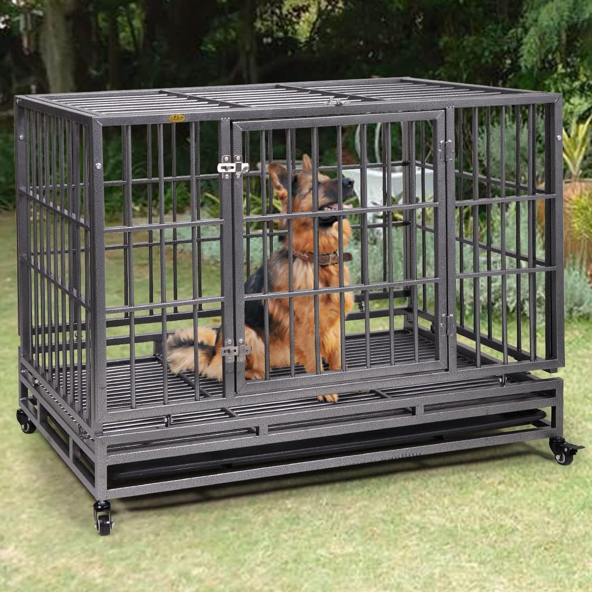 42" Dog Crate, Heavy Duty Dog Crates for Medium Dogs
