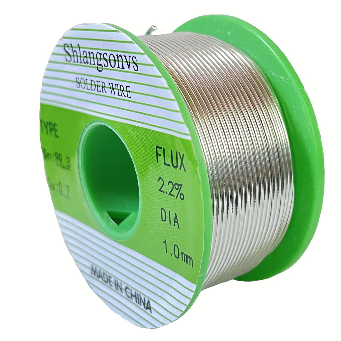 Shlangsonvs Lead Free Solder Wire Sn99.3 Cu0.7 Tin Wire Rosin Core Flux Content 2.2% Flow Well Electronics Soldering Wire (50g/1.76oz, Wire gauge 1mm/0.039in)
