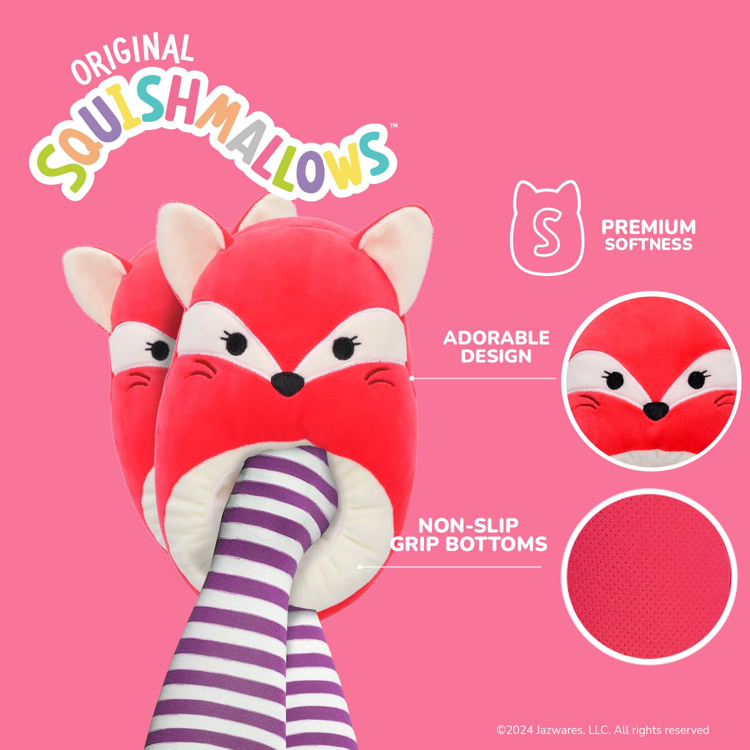 Squishmallows Pantuflas unisex con diseño de búho Squishmallow para niños pequeños