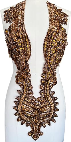 Vista 58 de Apliques hechos a mano de cristal sobre encaje, cuentas de diamantes de imitación para coser, parches de lentejuelas, accesorios de decoración