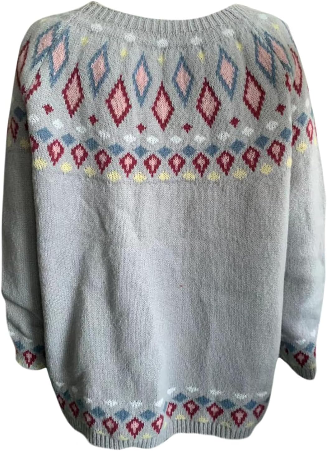 Fair Isle Sweater for Womens Winter Long Sleeve Vintage Knitted Sweater Casual Fall Crew Neck Pullover Sweaters - Image 5