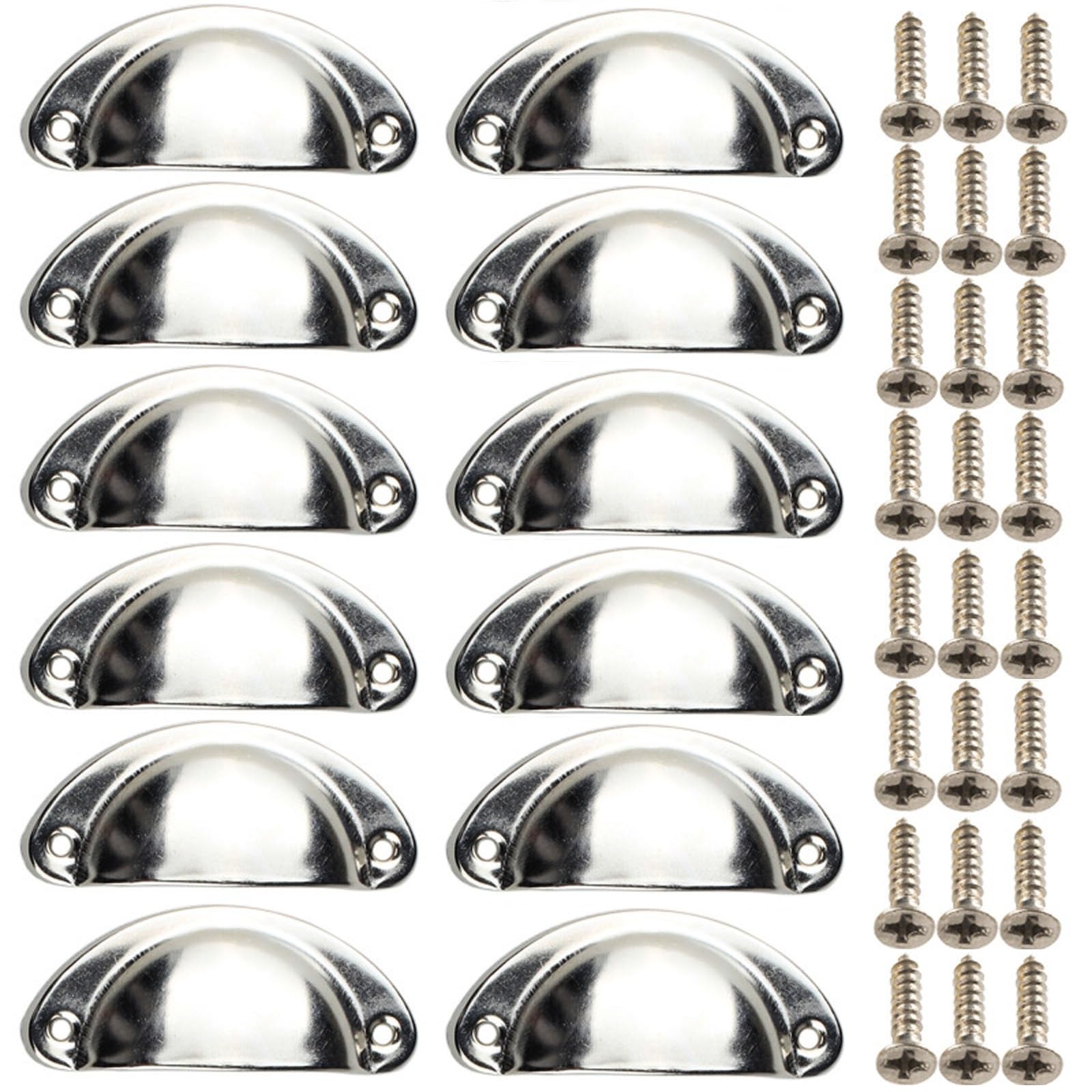 Sponsored Ad – Shell Cup Handles Silver, 12 Pack Antique Kitchen Cabinet Pulls, Furniture Door Hardware Knobs with Screws for Chest of Drawers Cupboard Dresser Wardrobe
