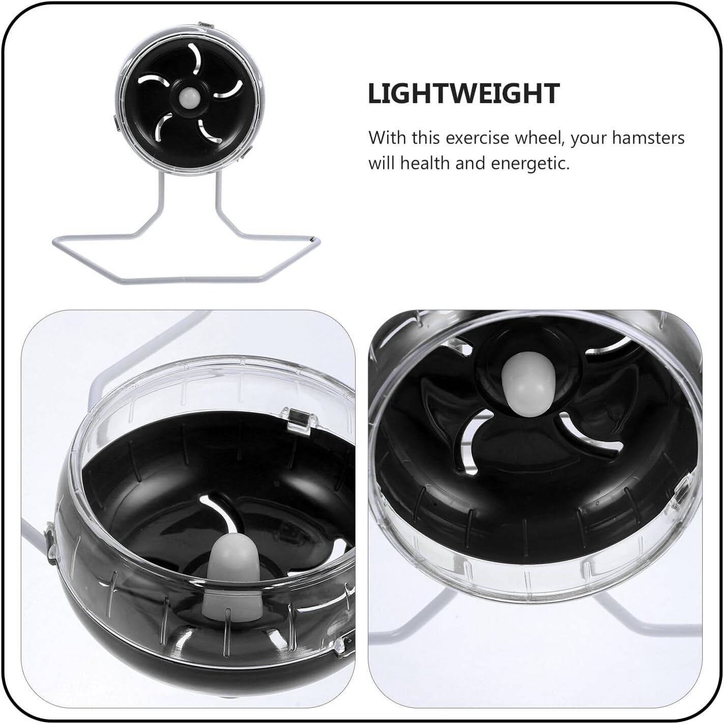 YARNOW Silent Hamster Exercise Wheel with Stand 12cm Quiet Running Wheel for Small Animals Guinea Pig Gerbil Chinchilla Cage