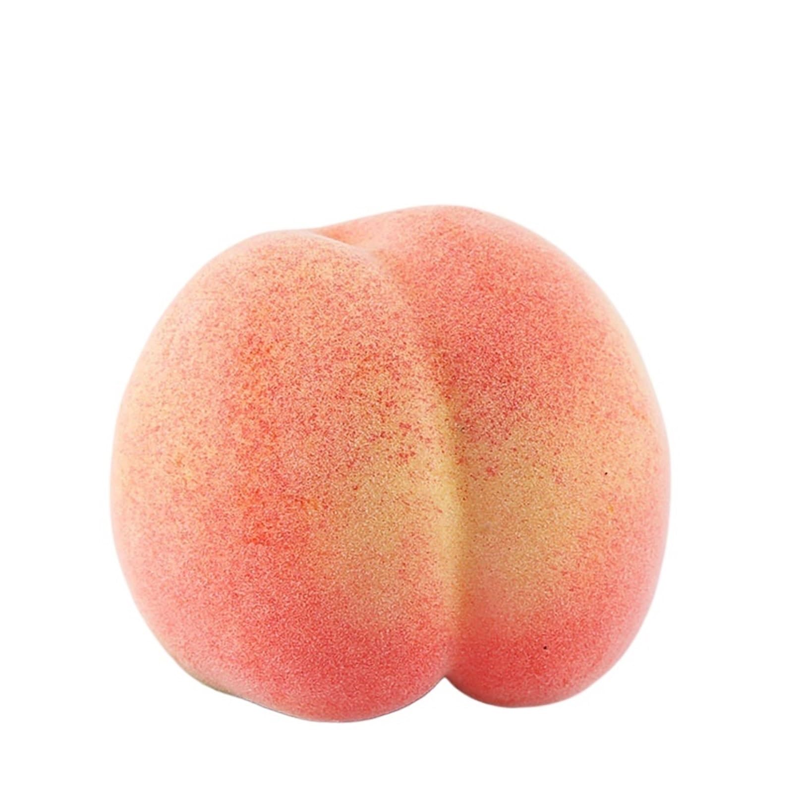 Wuyxto Round Peach 5Pcs 7.5X8cm Artificial Peach Home Kitchen Decoration Fake Fruits Festive Party Supplies Simulation Ornament Photography Props For Party(Round Peach)