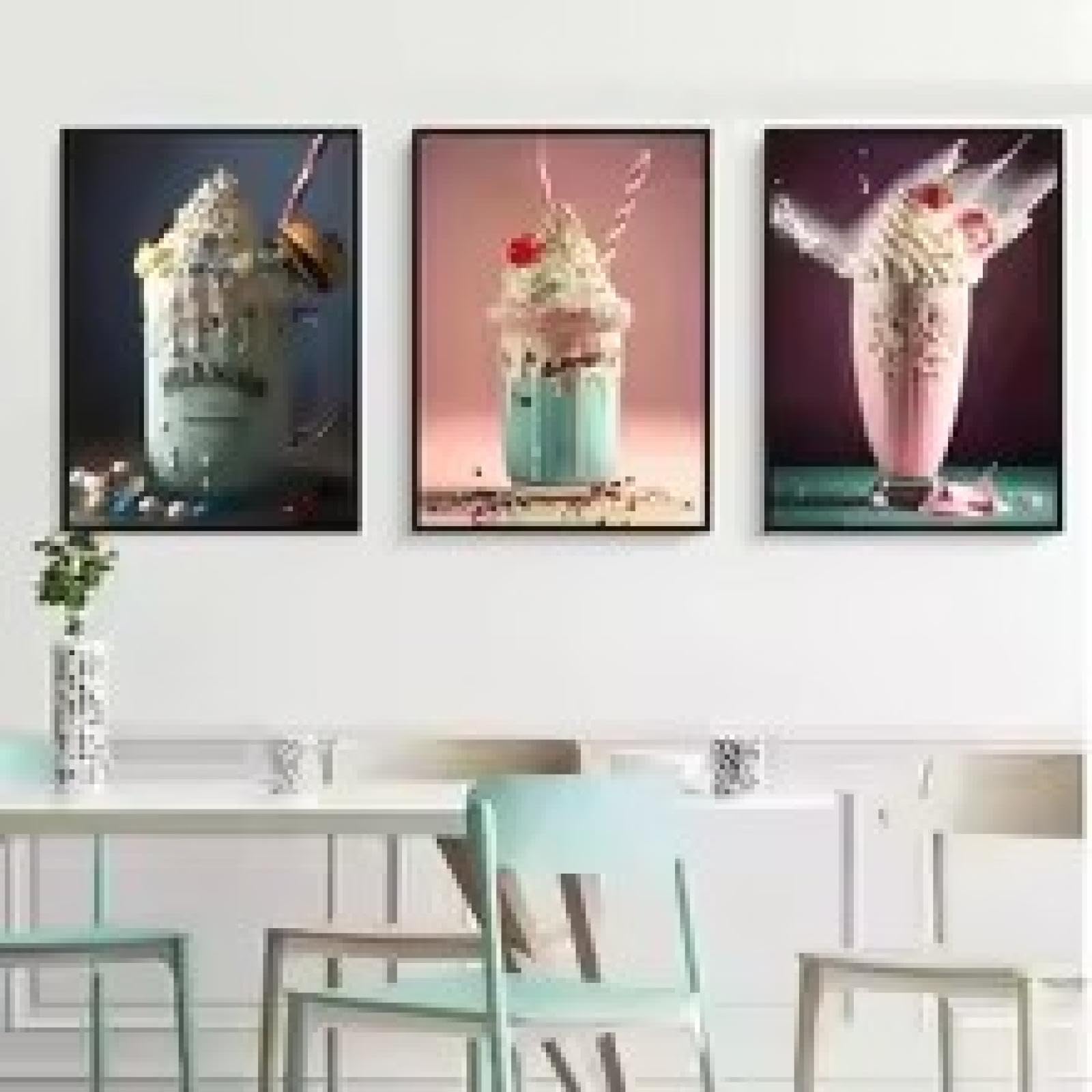 Impression sur toile rose décoration murale donuts triptyque 70x90cm - 8