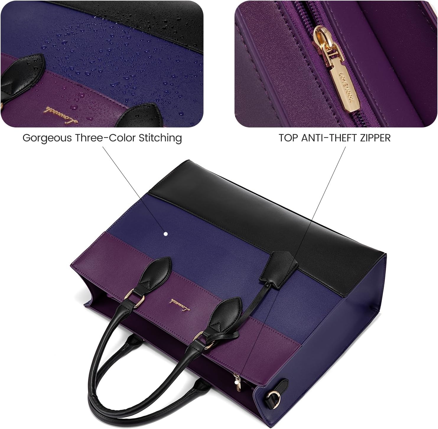 LOVEVOOK Laptop Tote Bag for Women, Work Totes Business Office Computer Briefcase with Clutch Purse - Image 7