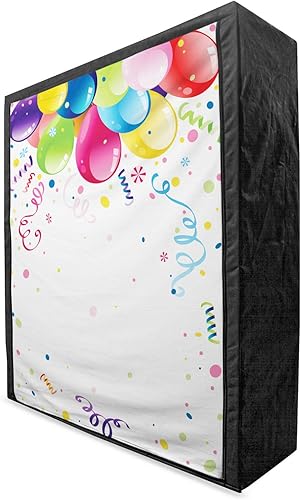 Miniatura 1 de Ambesonne Party Portable Fabric Wardrobe, Enjoyment Fun Entertainment Theme Vivid Colorful Objects with Abstract Elements, Clothing Organizer and