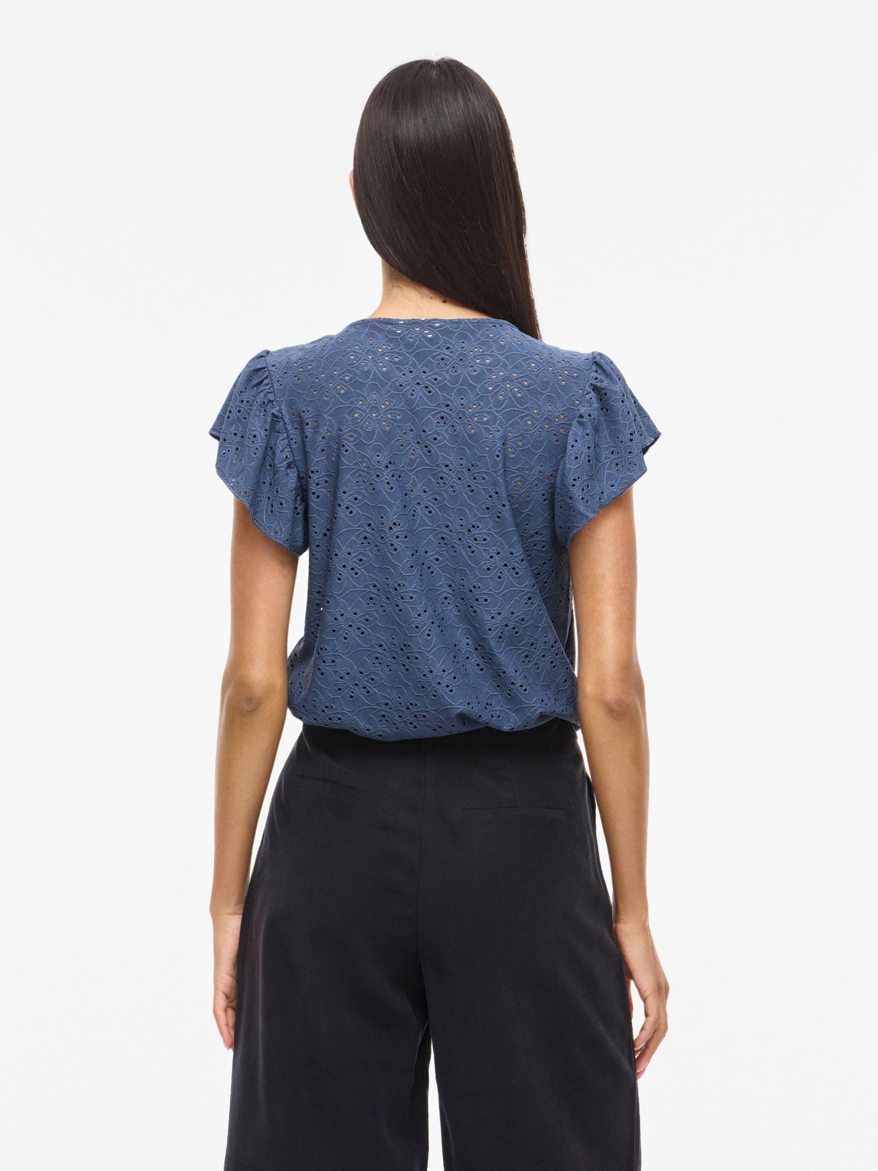 Vila Female Oberteil mit kurzen Ärmeln VIKAWA Rundhals | Short Sleeved Top