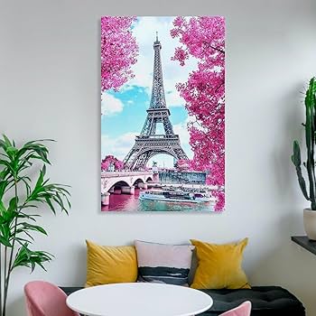Amazon.co.jp: 絵画 エッフェル塔パリの風景インテリア 絵画