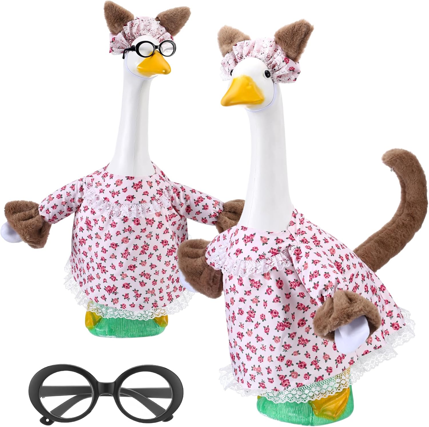 Outus Turkey Porch Goose Outfits Happy Thanksgiving Costume for Plastic or Cement Porch Goose 23 Inch Lawn Statue Outfit for Fall Thanksgiving Garden Yard Patio Lawn Statue Decoration
