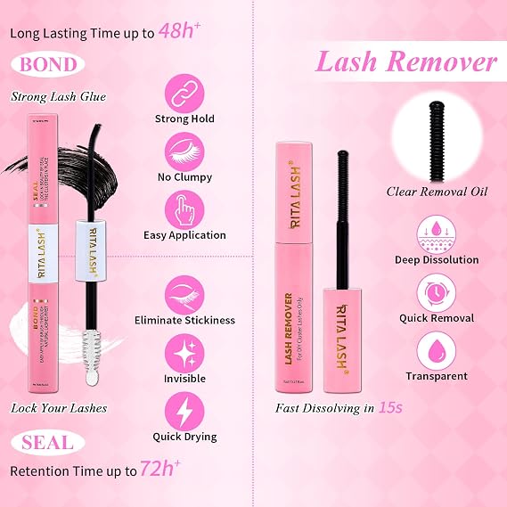 Lash Clusters Kit Eyelash Clusters Kit 3D Effect Cluster Eyelash Extensions Large Pack Cat Eye Lashes Clusters Lash Extension Kit Pestanas Postizas Naturales+Lash Bond&Seal,Remover,Tools(Lash Kit-9)