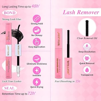 Lash Clusters Kit Eyelash Clusters Kit 3D Effect Cluster Eyelash Extensions Large Pack Cat Eye Lashes Clusters Lash Extension Kit Pestanas Postizas Naturales+Lash Bond&Seal,Remover,Tools(Lash Kit-9)