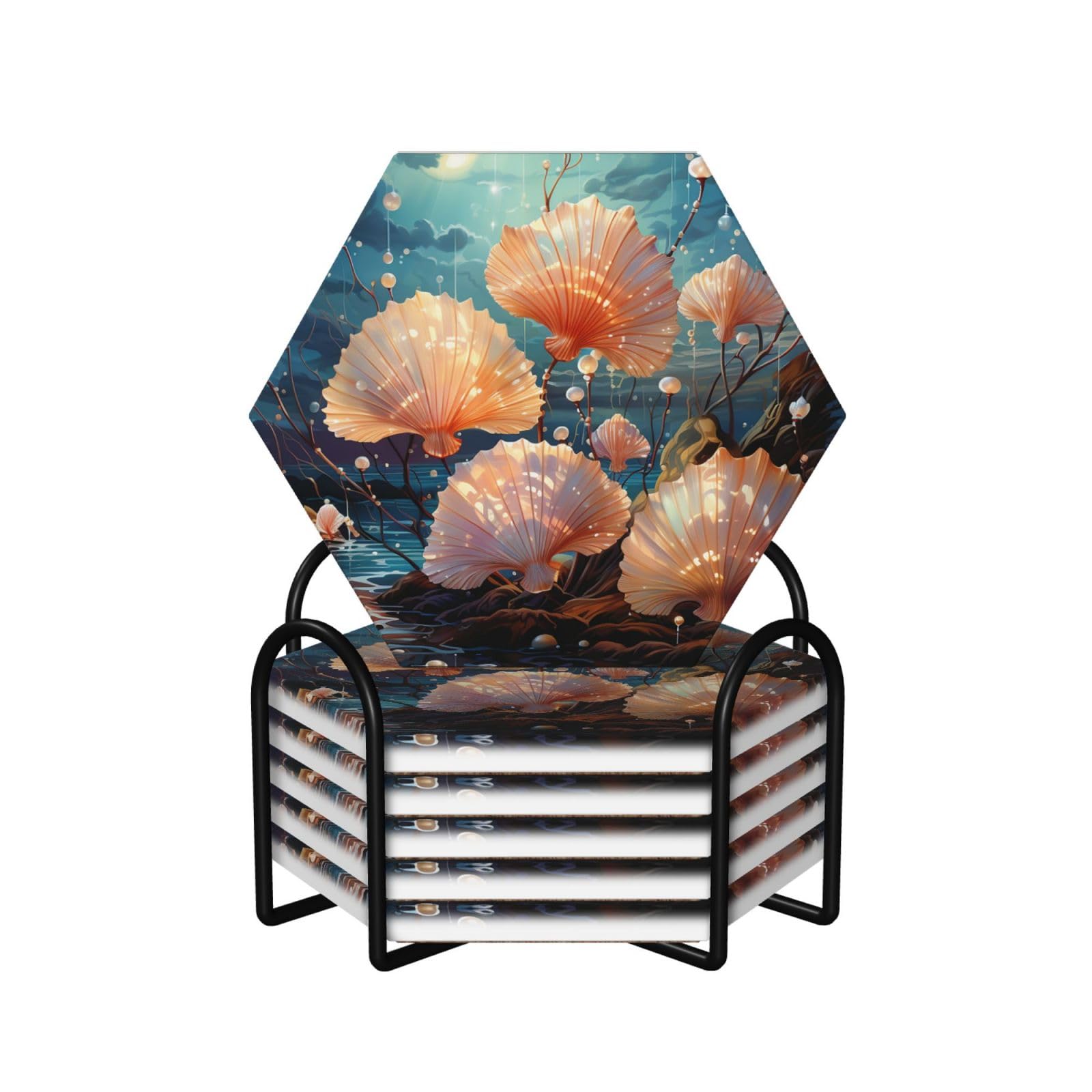 Dessous de verre en forme de coquillage pour éviter les taches