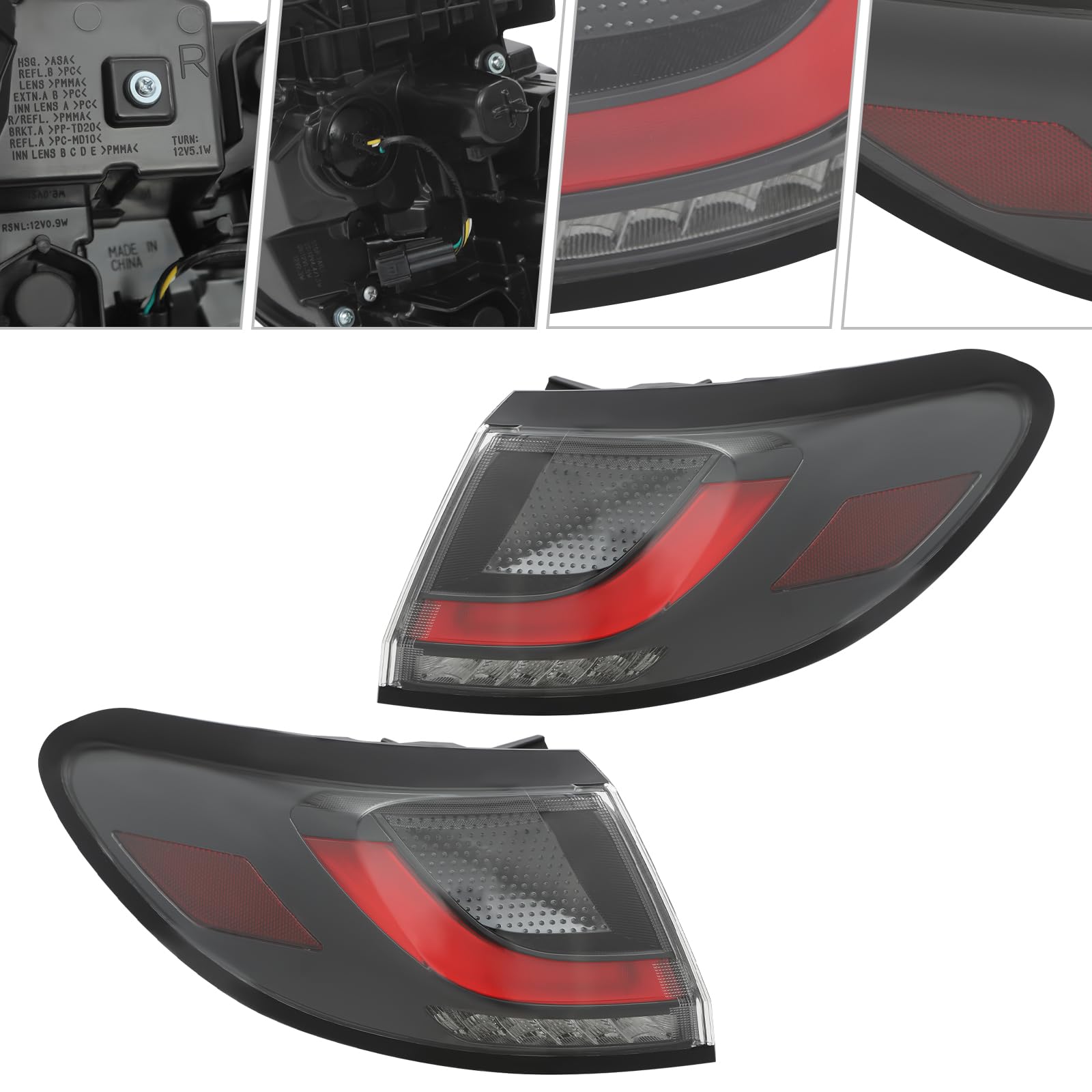 LED Outer Tail Light for 2023-2024 Honda HR-V Rear Taillamp Replacement Pair image 4