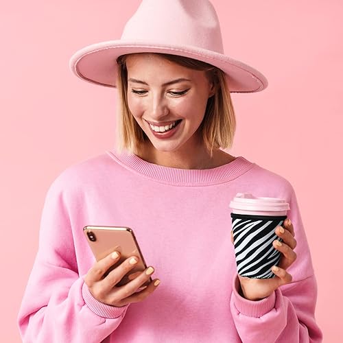 Vista 107 de Patelai Funda aislante reutilizable para café helado, 4 piezas, para bebidas frías, bebidas y soporte para la mayoría de los cafés