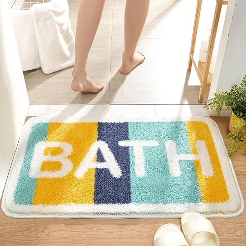 Miniatura 2 de Alfombras de baño de lujo, de 0.78 pulgadas de grosor, extra suaves, absorbentes, no se desprende, se lavan a máquina, alfombra de felpa lanuda