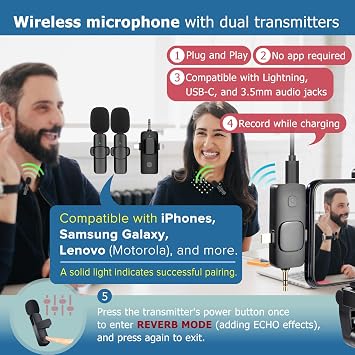 Auto Face Tracking Tripod Vlogging Kit for iPhone and Android Phone with Dual Lights/Dual Wireless Microphone/Multi-Function Remote,Expandable YouTube Starter Kit Content Creator Essentials