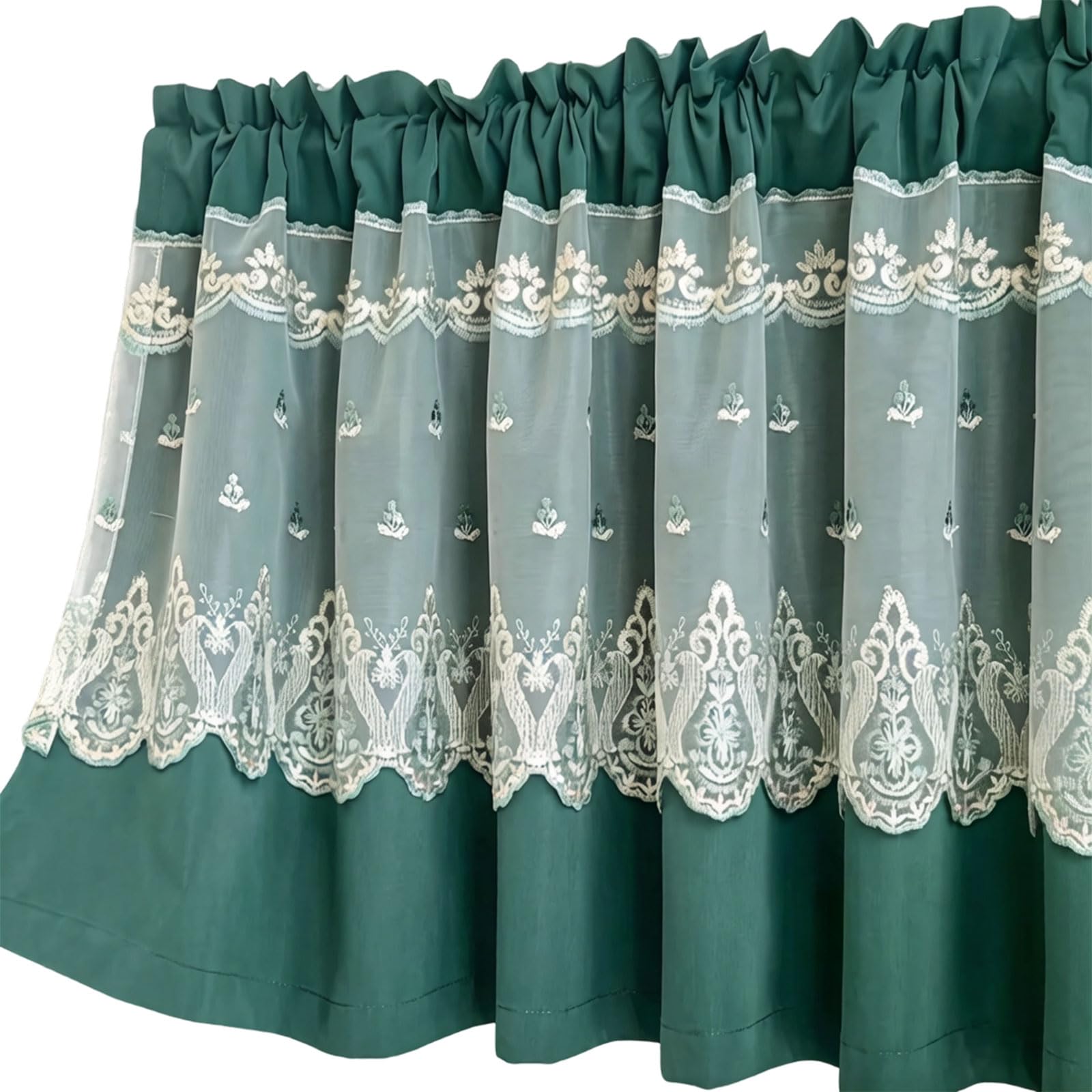 PANGBOER Decorative Beads Door Curtain in Lace Features Elegant Floral Design Plant Pattern Curtain