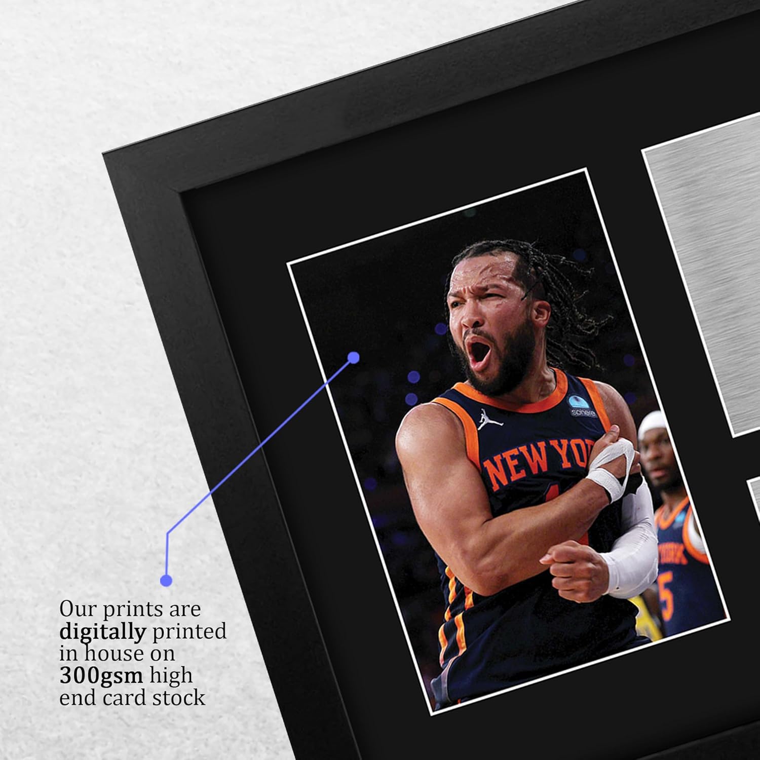 HWC Trading Jalen Brunson New York Knicks Gifts Printed Signed Autograph Picture for Basketball Memorabilia Fans - US Letter Framed