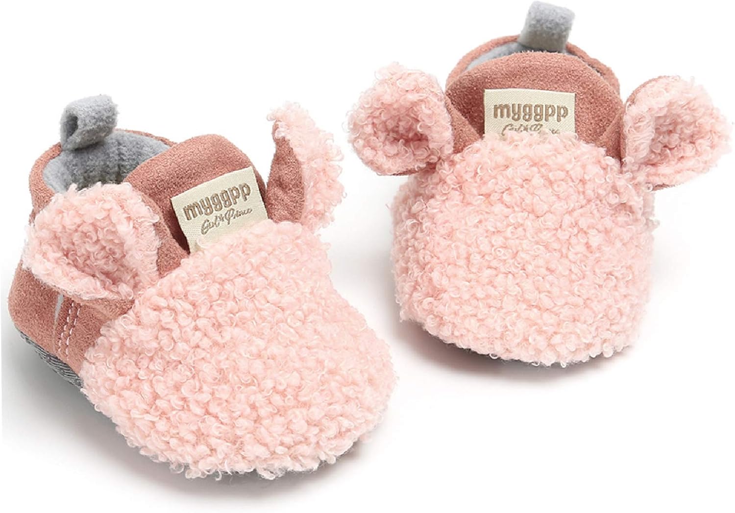 RVROVIC Baby Boys Girls Cozy Fleece Boots with Non Skid Bottom Warm Winter Socks Slippers