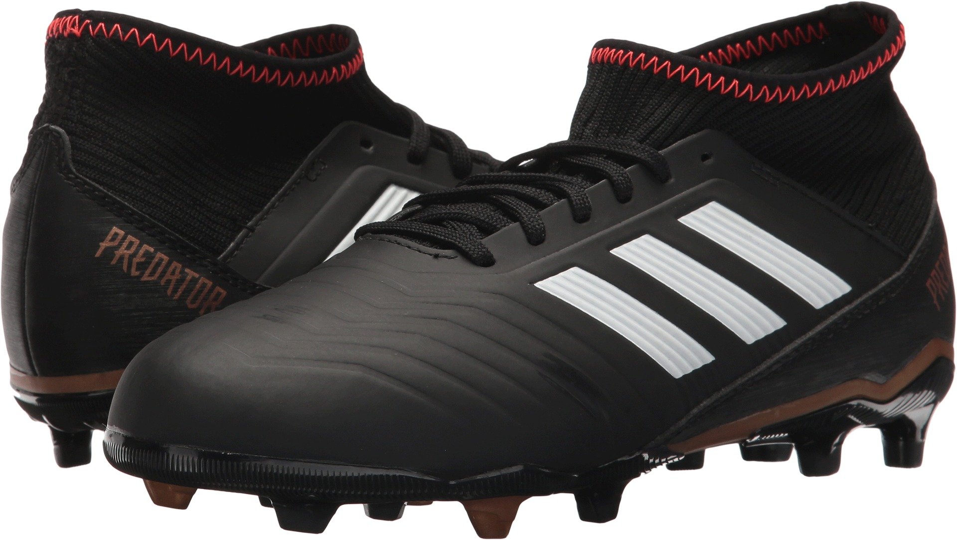 adidas ACE 18.3 FG J Soccer Shoe, core Black/White/Solar red, 13.5 M US Big Kid (Unisex-Child)