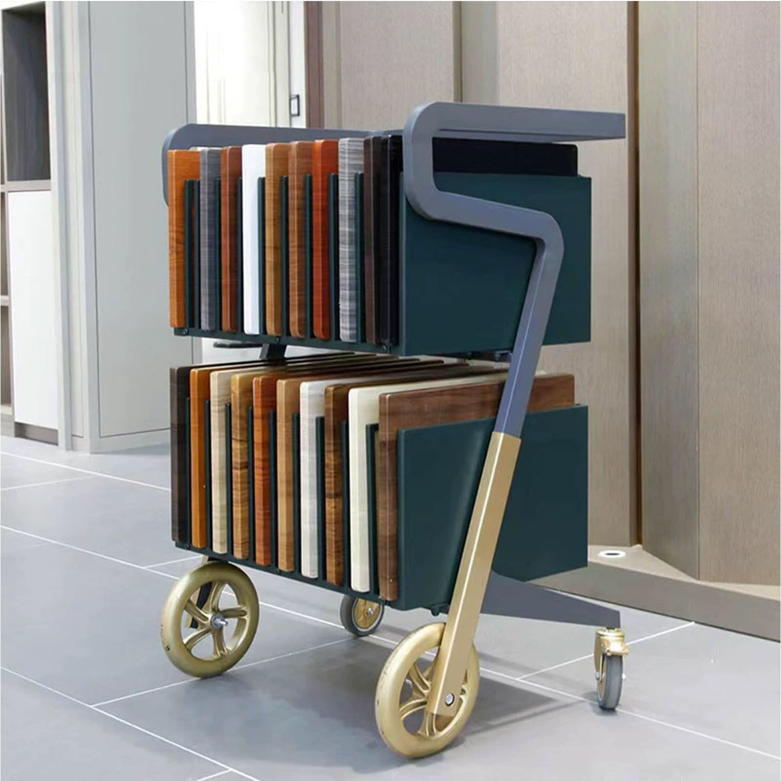 Carrello Bar su Ruote, Carrello in Metallo a 2 Ripiani per Cucina e Sala da Pranzo, Ideale per conservare Vino e Bevande, Perfetto per arredare la casa e intrattenere Gli Ospiti.