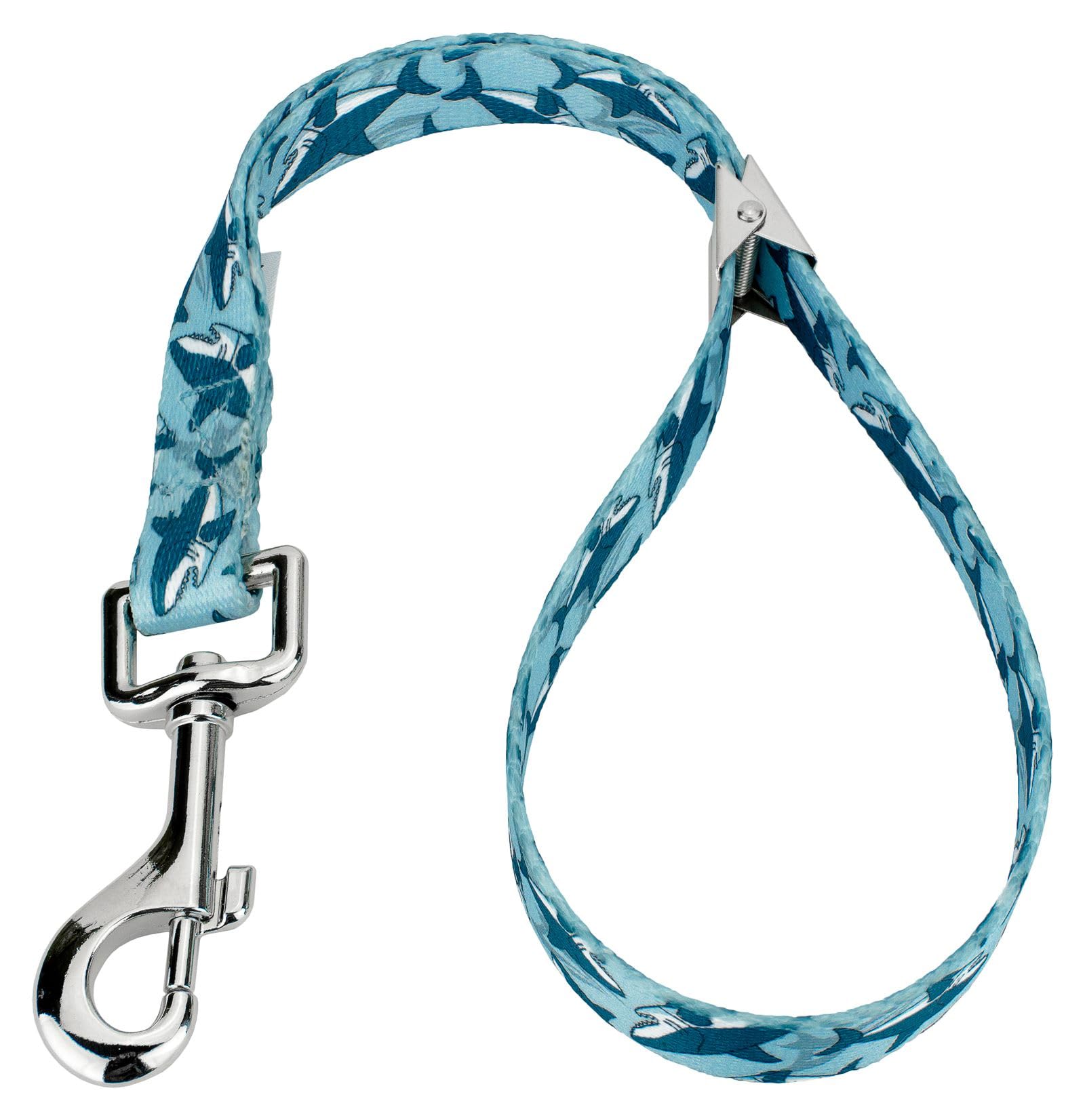 Country Brook Petz Dog & Pet 5/8 Inch Grooming Loop with Spring Loaded Clip - 18 Unique Designs for Grooming and Vet Tables (Sharks)