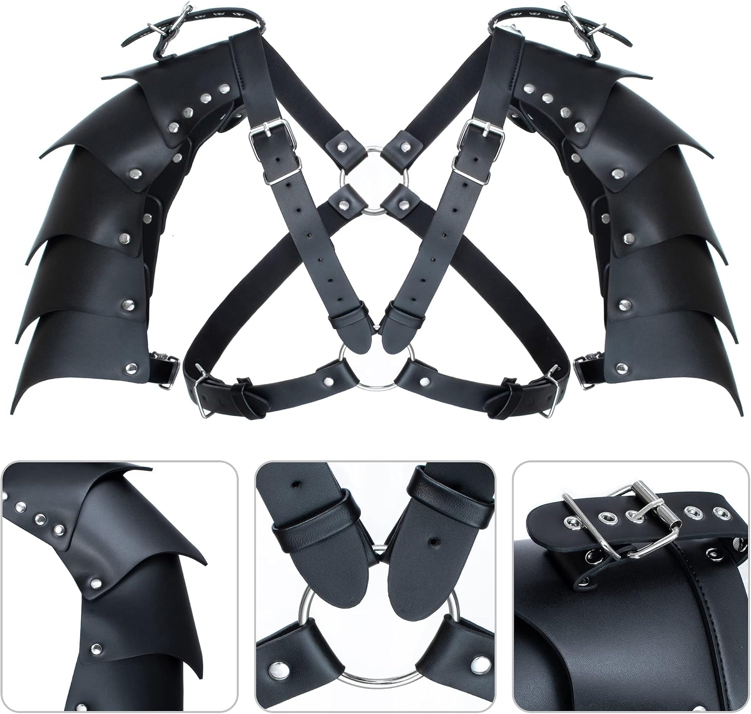Medieval Knight Leather Belt Shawl Men Renaissance Half Shoulder Cape Scarf Buckle Bracers Retro Magic Cork Potion Bottle Sword Frog Accessories(Type8)