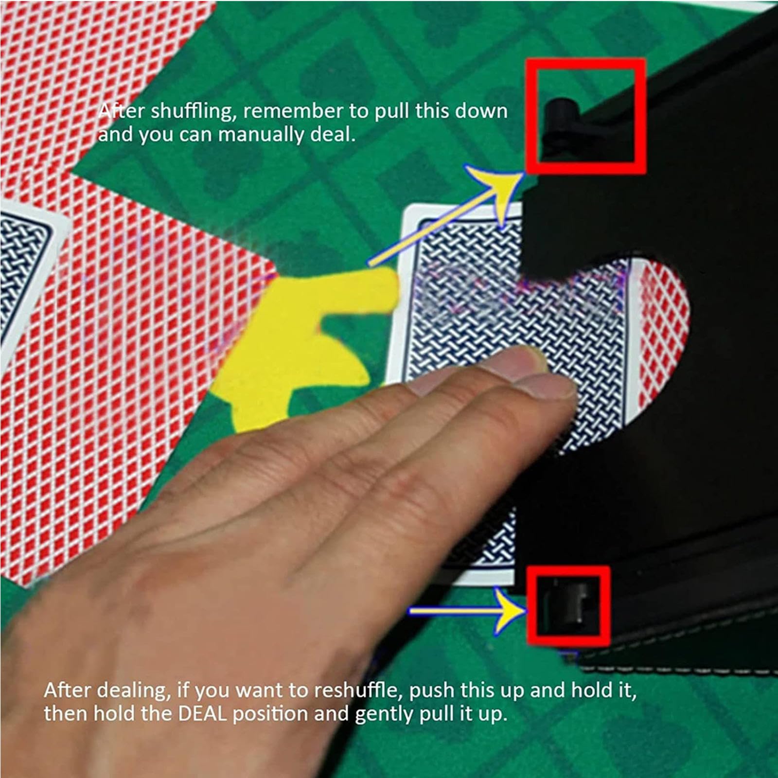 Distribuidor de Cartas automático, máquina de Reparto Aleatorio Profesional 2 en 1 para 1-2 Barajas, Zapatilla de máquina de póquer para Solitario, Tarjetas de plástico