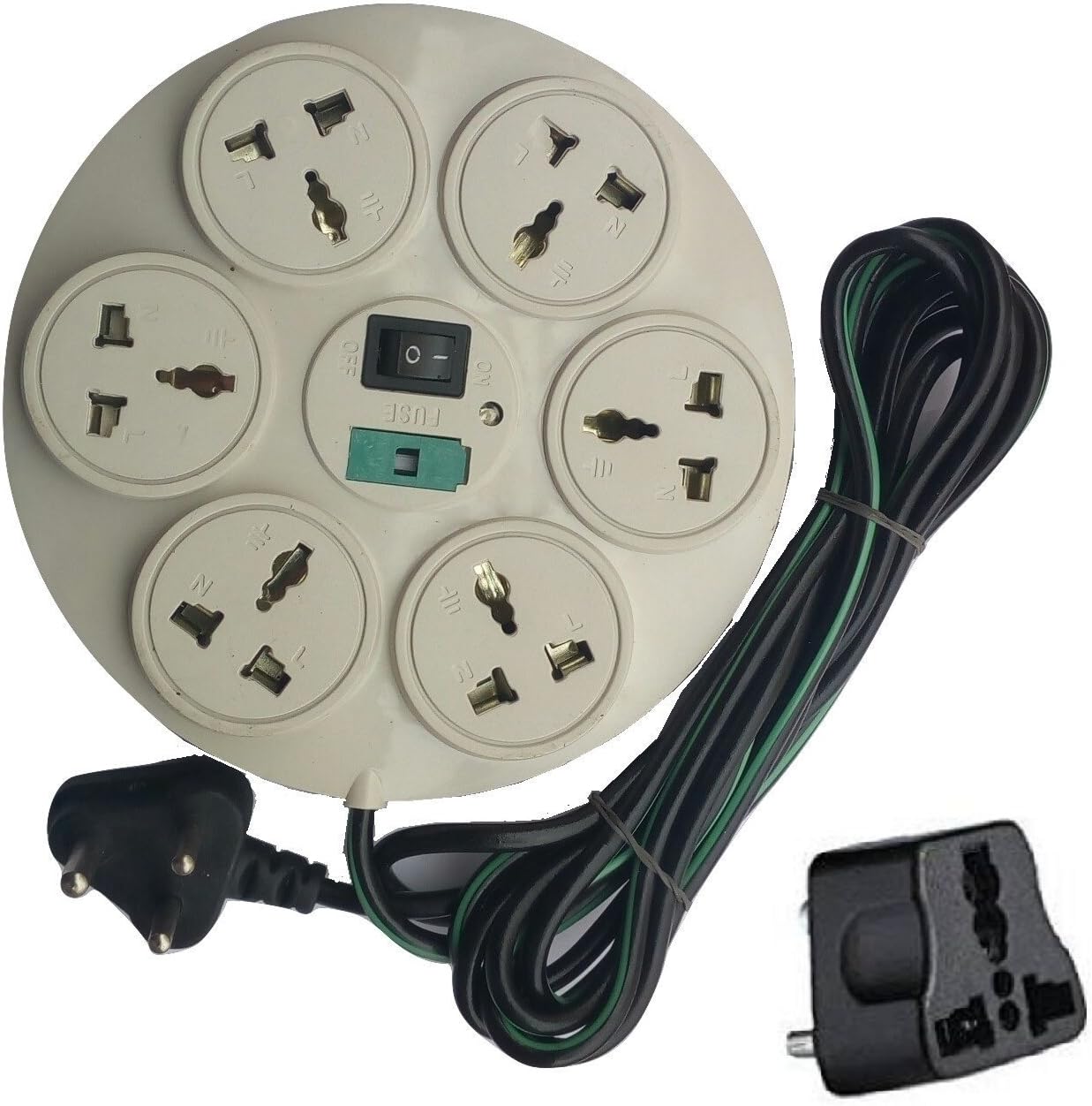 URBAN 6 A Multi Plug Point 2 Yard Extension Cord with LED Indicator and Universal Socket