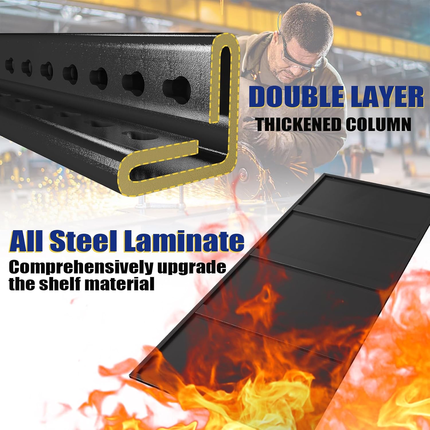 2500LBS Garage Shelving Units and Storage, Heavy Duty Shelf Rack, 5 Tier Shelves for Garage Storage, Metal Adjustable Shelf for Basement（1, 16" D x 35.5" W x 72.2" H - Image 4