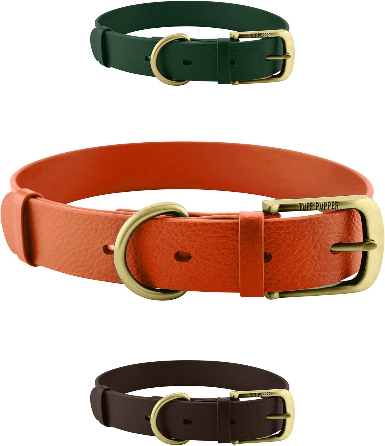 Tuff Pupper Classic Heavy Duty Dog Collar | 10x Stronger Than Leather | 100% Waterproof & Odor Proof Dog Collar | Tough Rust-Proof All Metal Hardware Small (12-15" Neck)