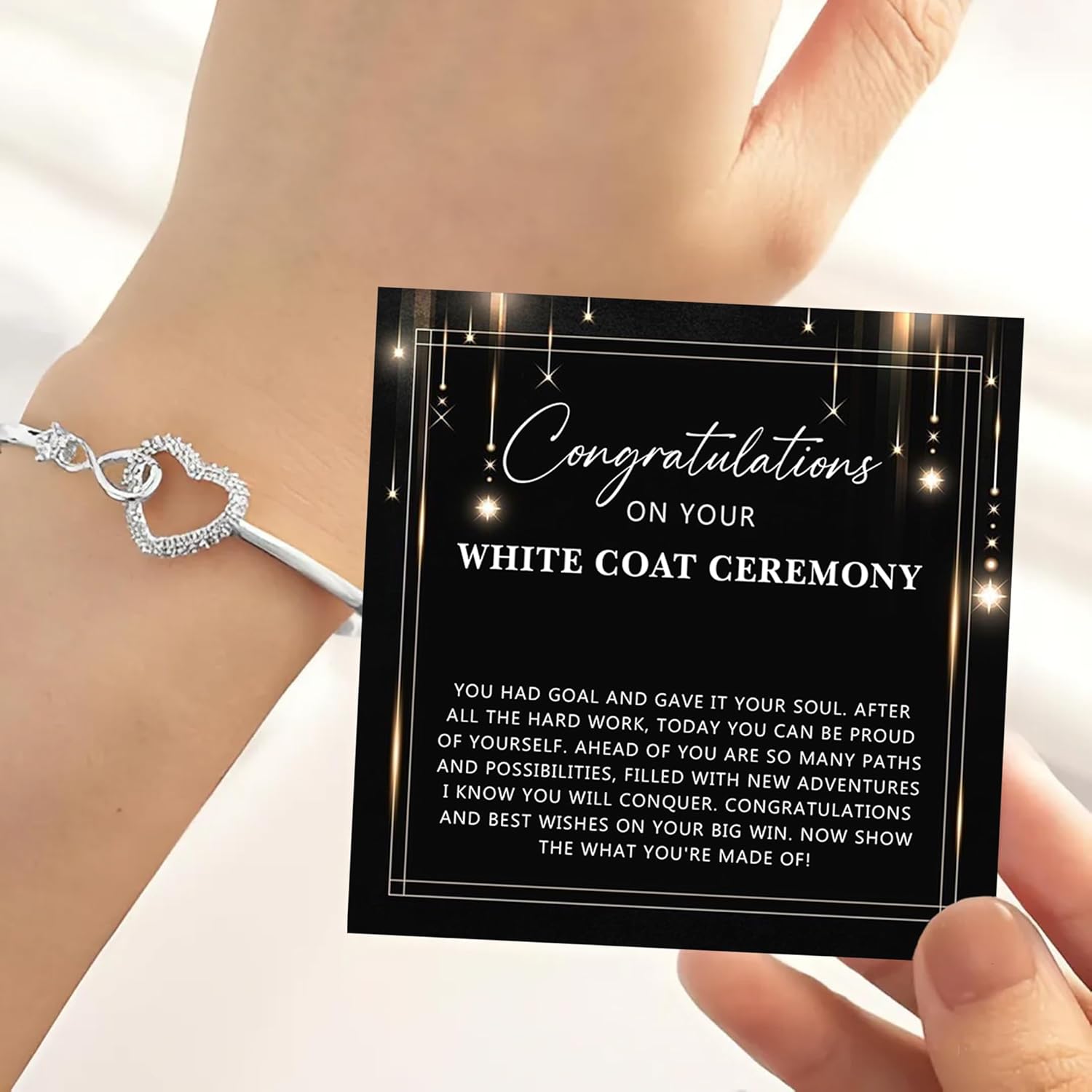 White Coat Ceremony Bracelet, Bracelet For Her, Gift For White Coat, Medical, Dental, Nursing, Veterinary, Pharmacist, New Doctor Gifts With Heartfelt Message & Elegant Box