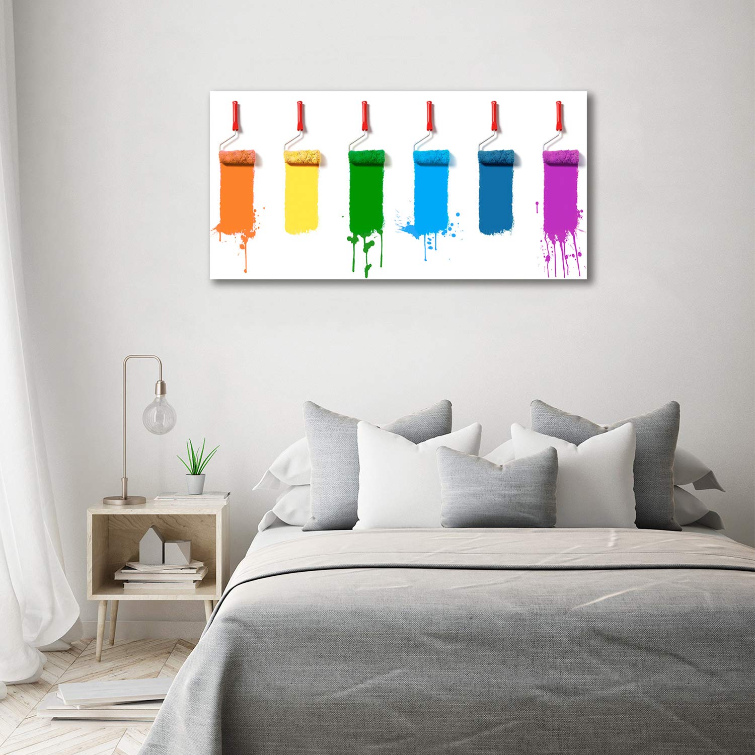 Tulup Leinwandbild - Wandkunst - Drucke auf Leinwand - Leinwanddruck -140x70 cm - Kunst: modern & klassisch - Mehrfarbig - Farbroller