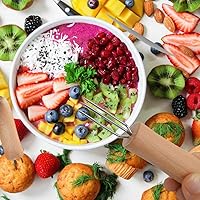 Vista 6 de Corn on the Cob Holders, paquete de 8 soportes de mazorca de maíz de acero inoxidable con mango de madera, soportes para maíz PEOUWNES Corn on The