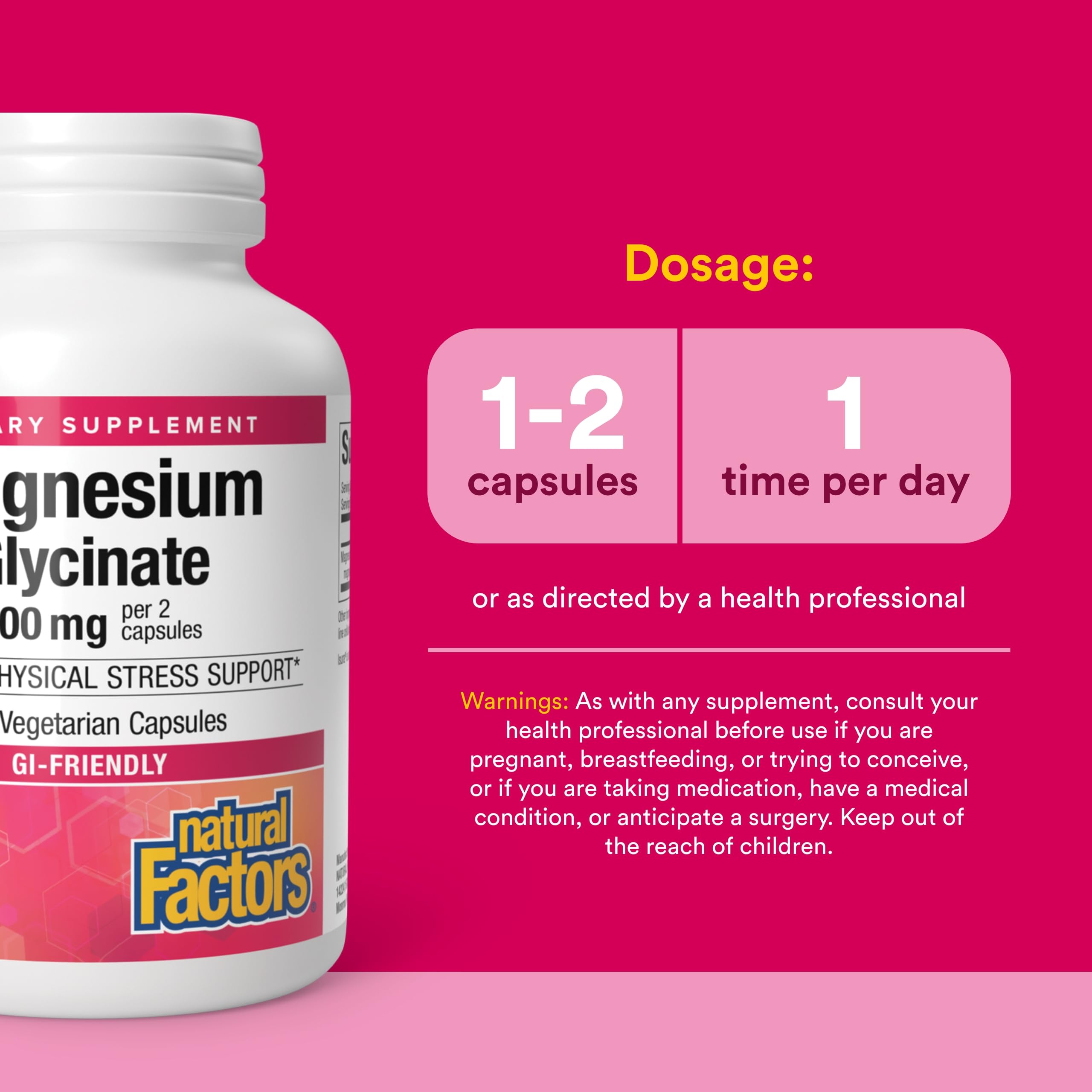 Natural Factors Magnesium Glycinate 400 mg for Stress Support*,120 Servings — Amazon image 3