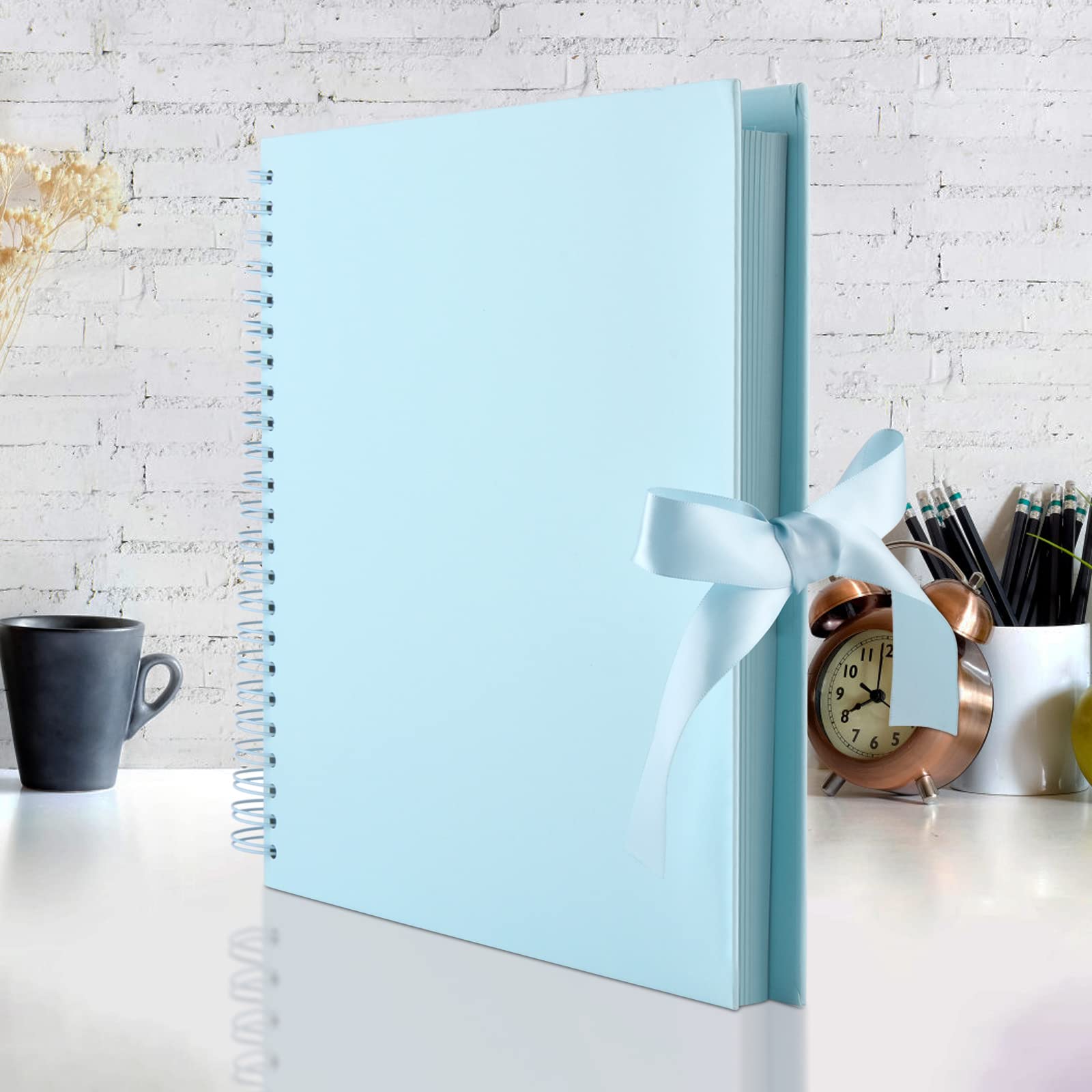 Gotideal 30,5 x 30,5 cm Scrapbook-Album mit 10 metallischen Markern, 80 Seiten, Bastelpapier, Fotoalbum für Hochzeit und Jahrestag, Familienfotoalbum mit Scrapbooking-Aufklebern, Ecken (blau)