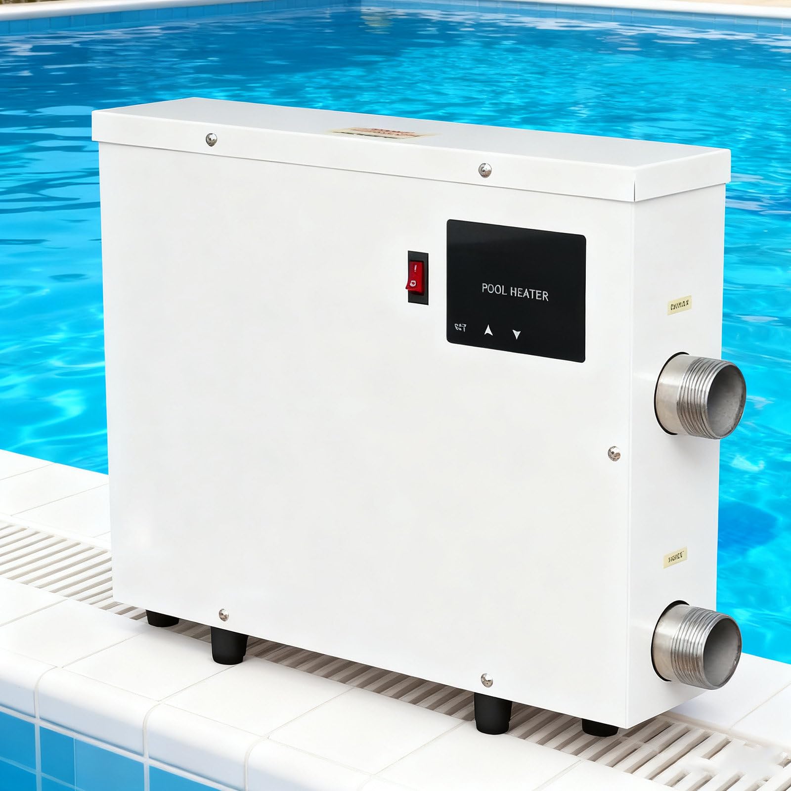 Edelstahl-Pool- Und Spa-Heizung | 5,5 Kw/9 Kw/11 Kw/15 Kw Elektrische Poolheizung Mit Thermostat Und Touchscreen, Geeignet Für Schwimmbäder, Spas Und Badewannen. 15kw